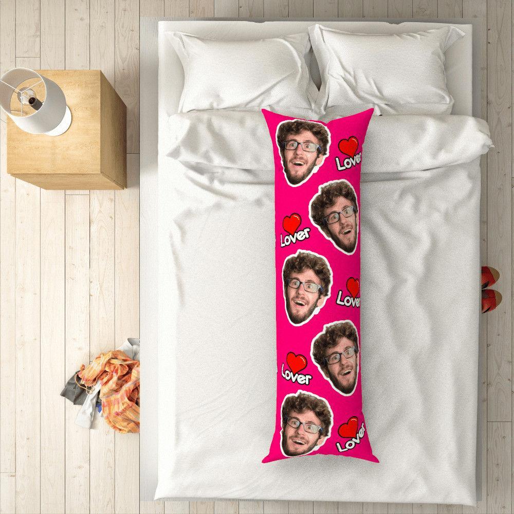Custom Photo Head Vertical Pink Pillow Gifts Man Theme 50 150cm