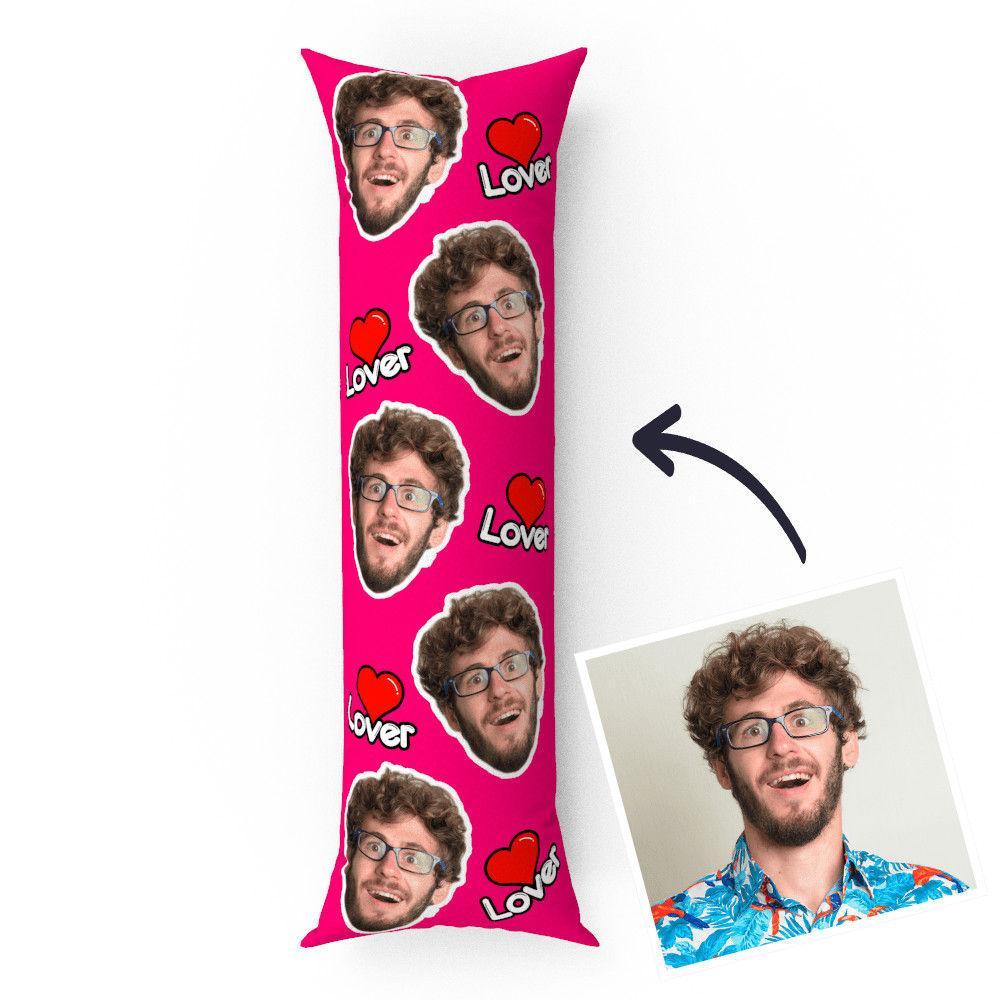 Custom Photo Head Vertical Pink Pillow Gifts Man Theme 50 150cm