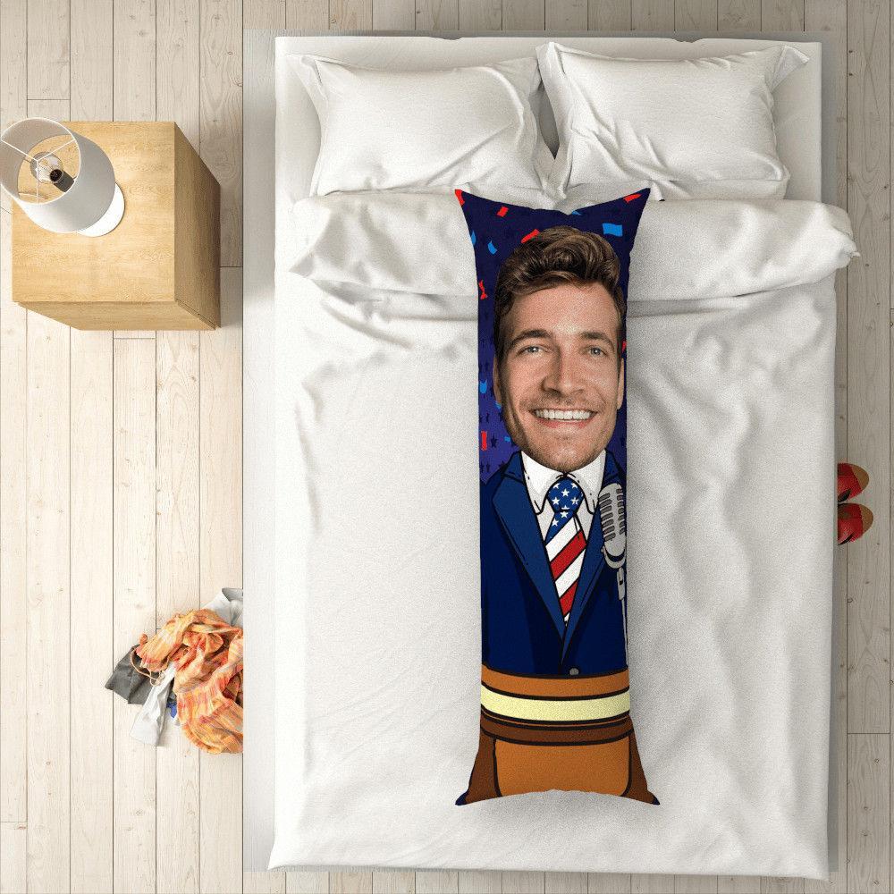 Custom Photo Funny Face Vertical Pillow Gifts For Suit Man 50 150cm
