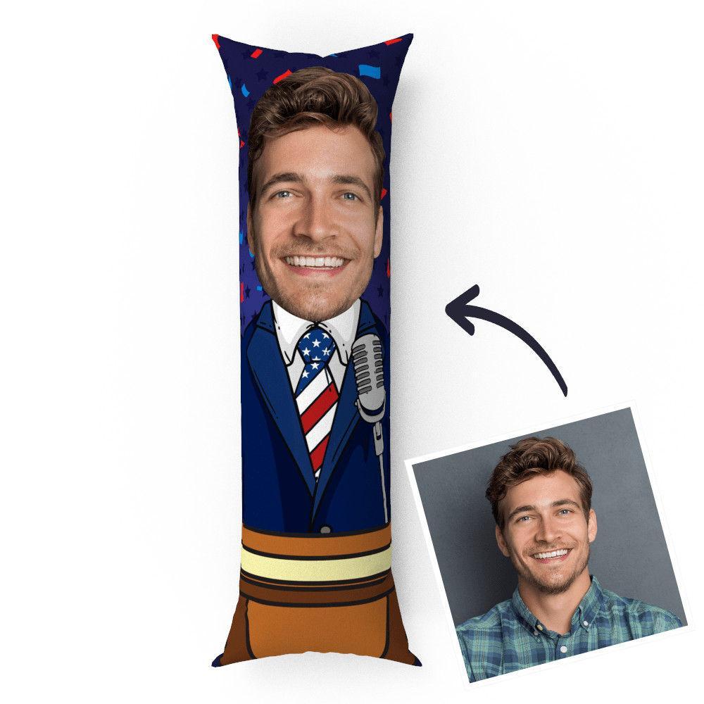 Custom Photo Funny Face Vertical Pillow Gifts For Suit Man 50 150cm