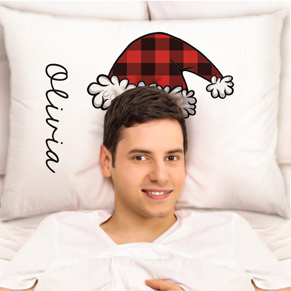 Custom Christmas Pillowcase Santa Hat Pillow Cover Bedding Ornament Best Christmas Gifts