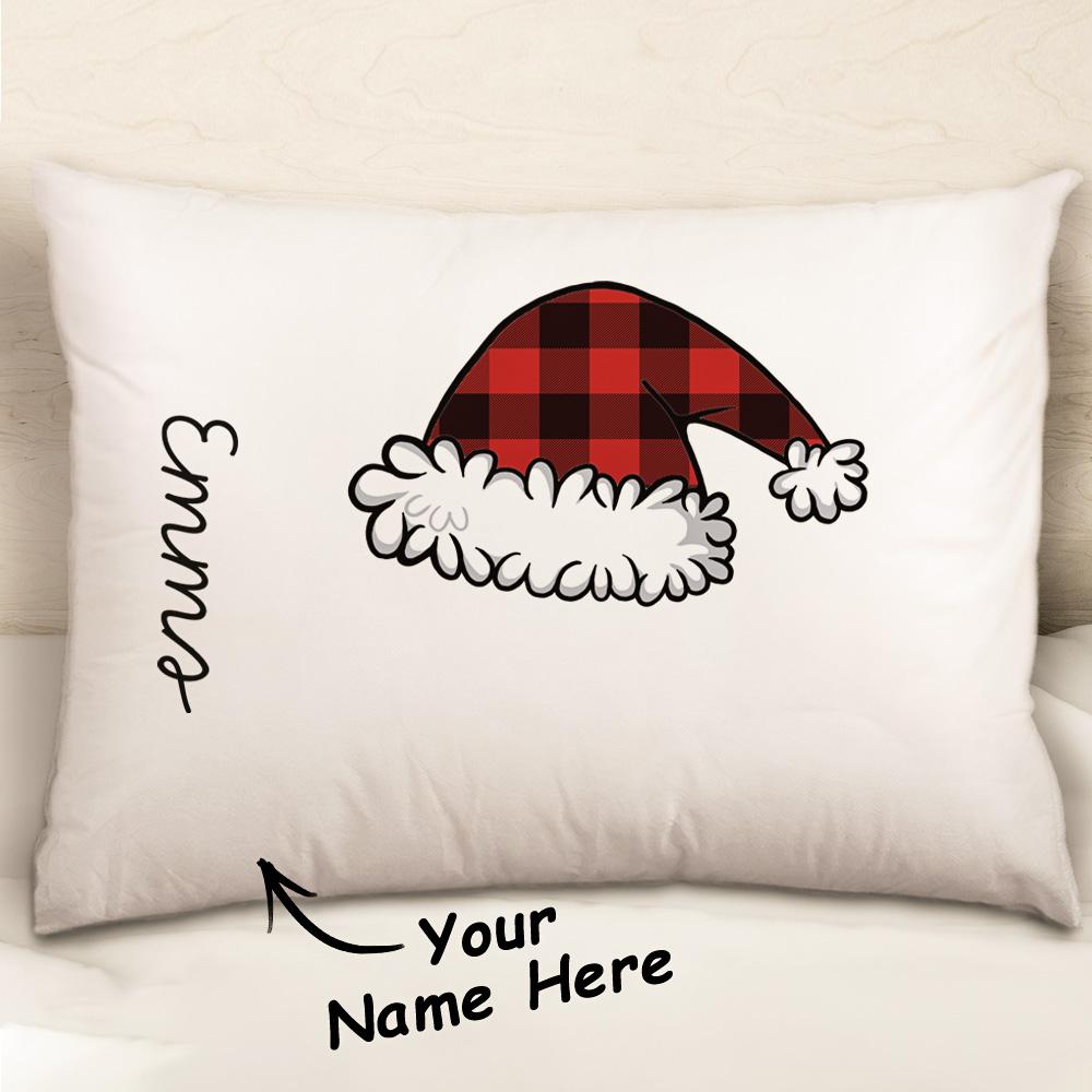 Custom Christmas Pillowcase Santa Hat Pillow Cover Bedding Ornament Best Christmas Gifts