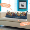 Custom Engraved Photo Long Throw Pillows Popular Housewarming Gifts for Wedding Couples