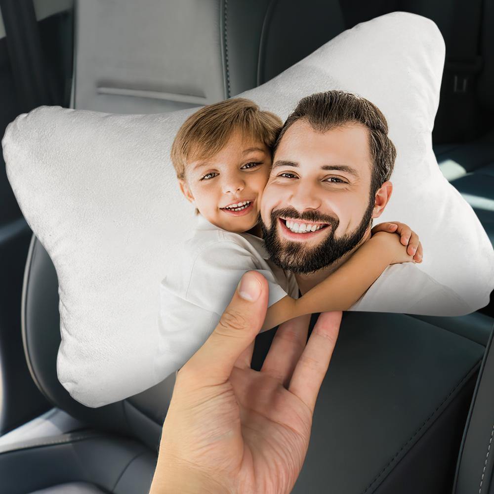 Custom Photo Car Neck Pillow Father Theme
