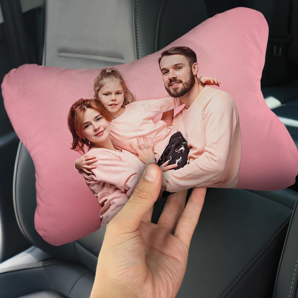 Custom Photo Car Neck Pillow Family Theme