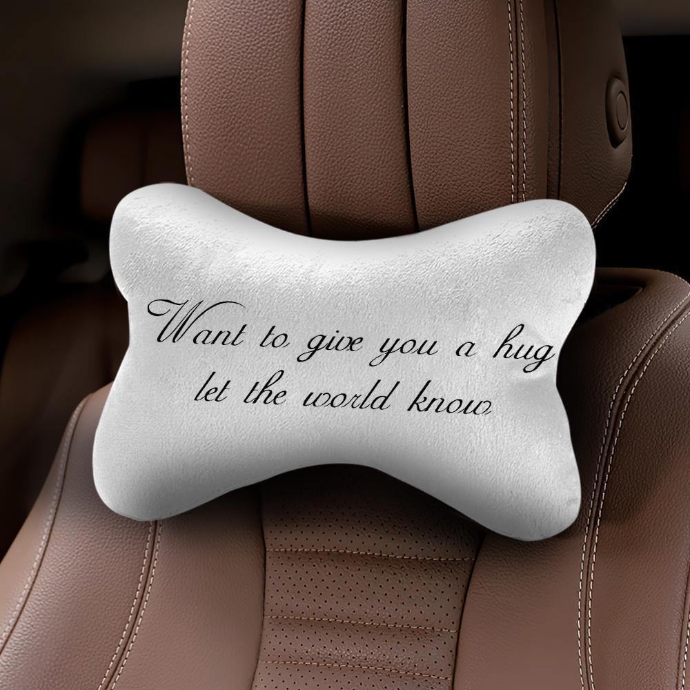 Custom Engraved Car Neck Pillow-White