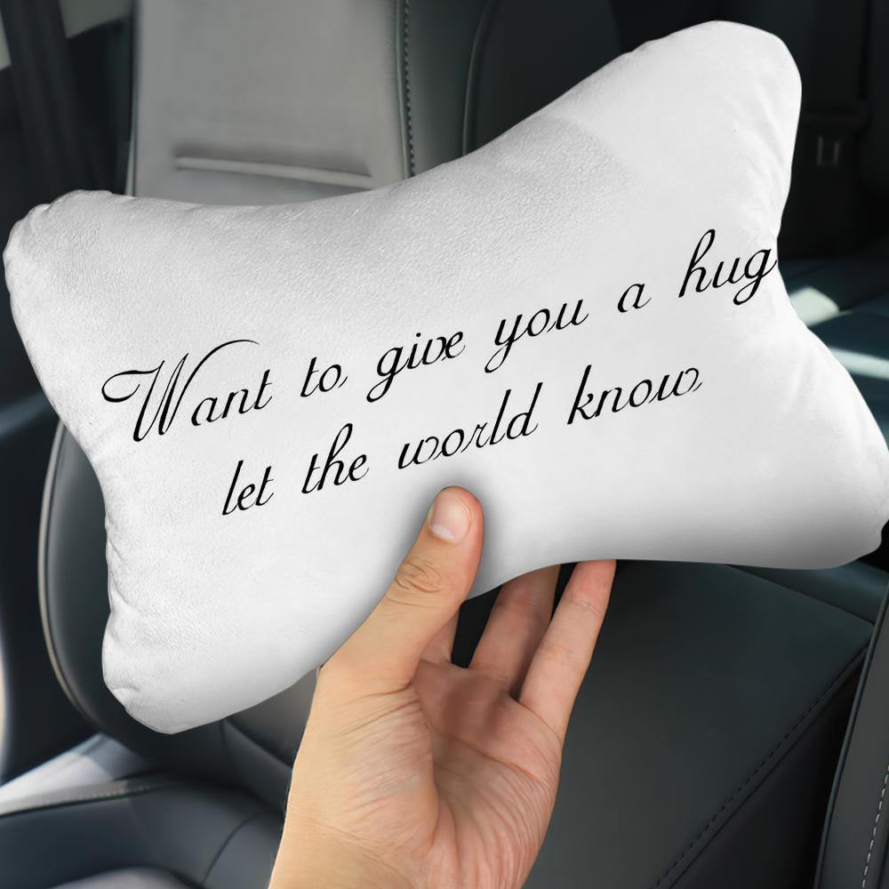Custom Engraved Car Neck Pillow-White