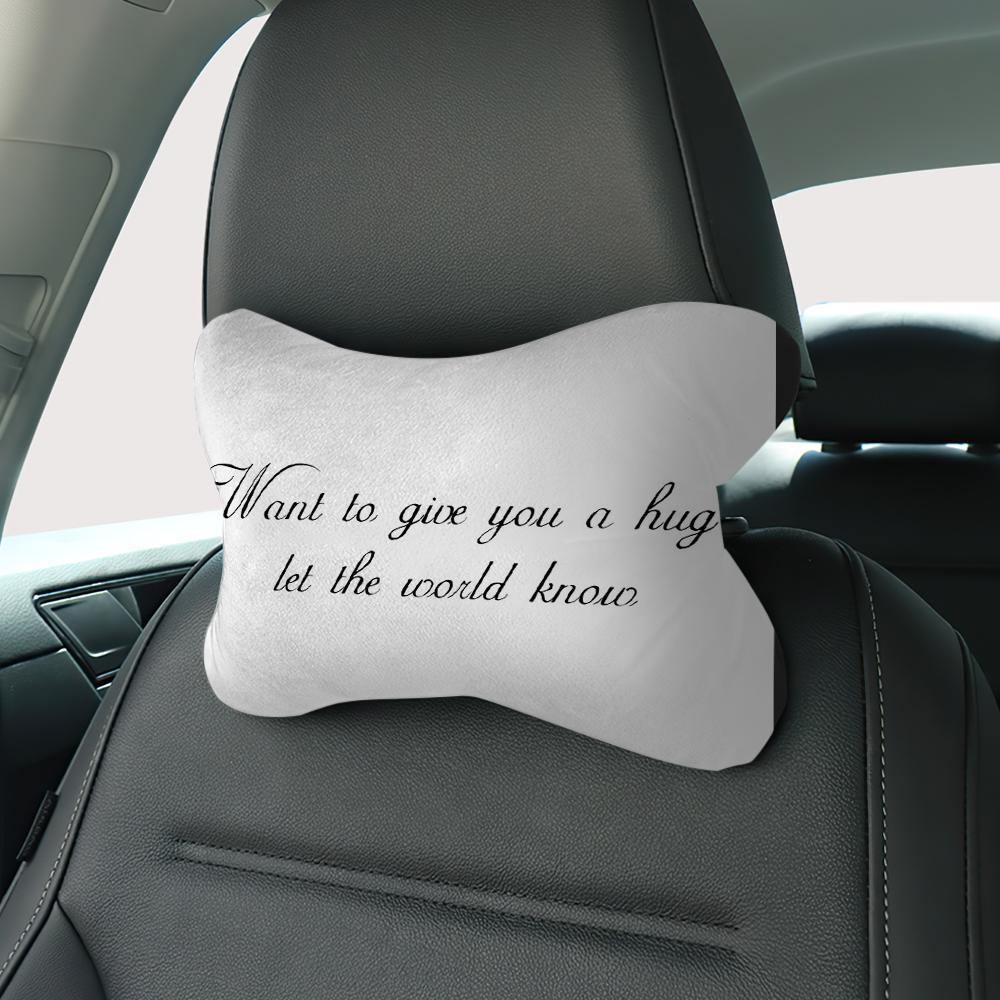 Custom Engraved Car Neck Pillow-White