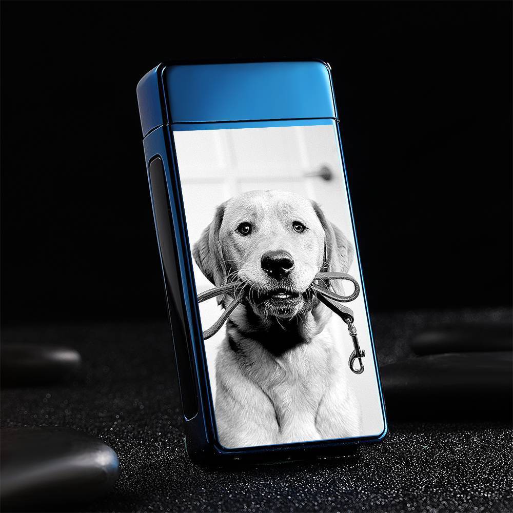 Photo Lighter Custom Photo Engraved Lighter Blue Cute Pet