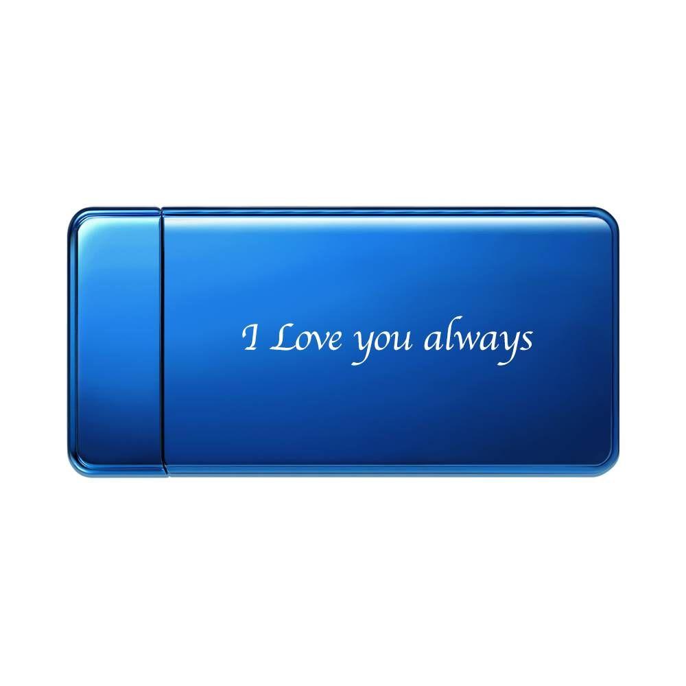 Christmas Gift Photo Lighter With Engraving Electric Lighter Blue