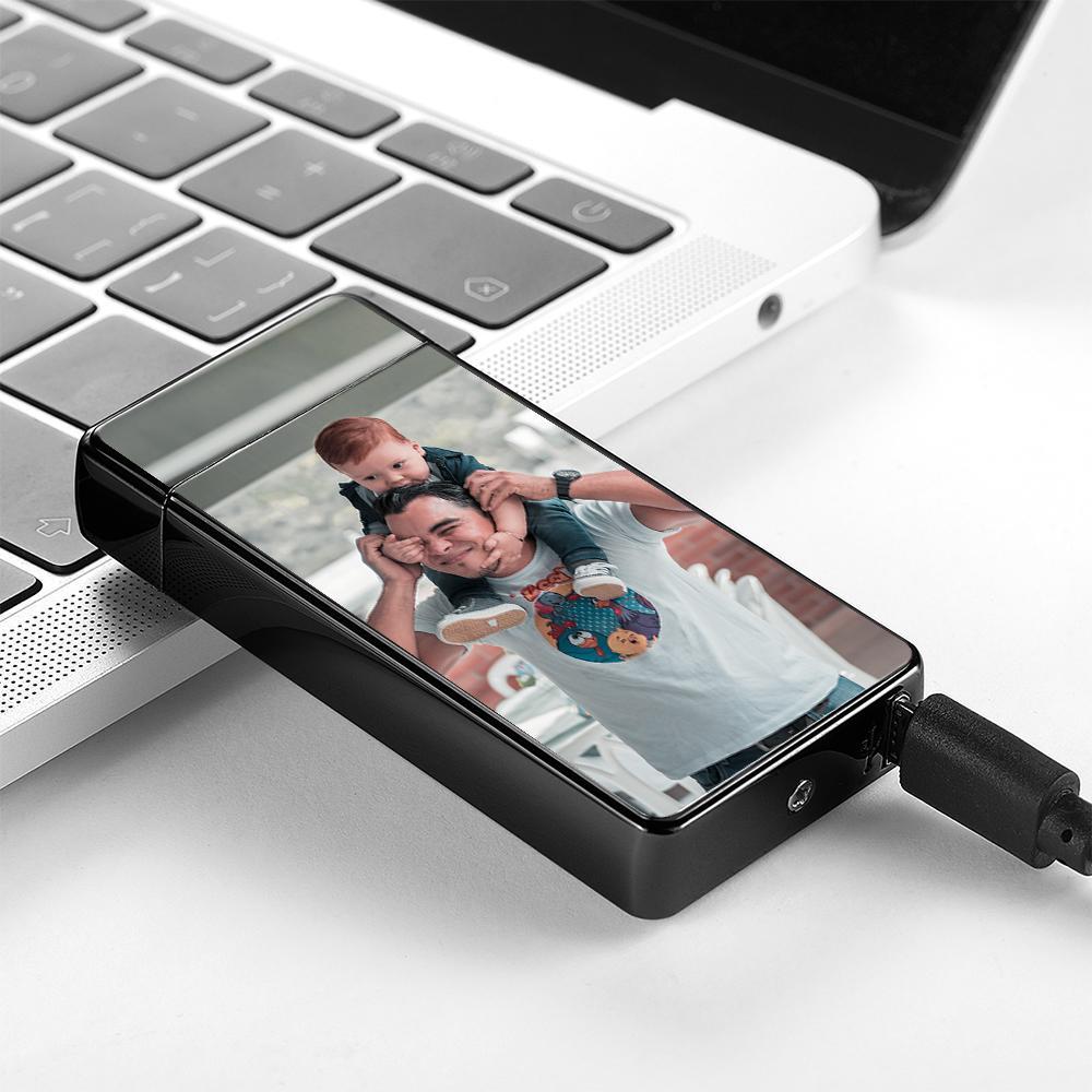 Photo Lighter Custom Photo Engraved Lighter Black For Him