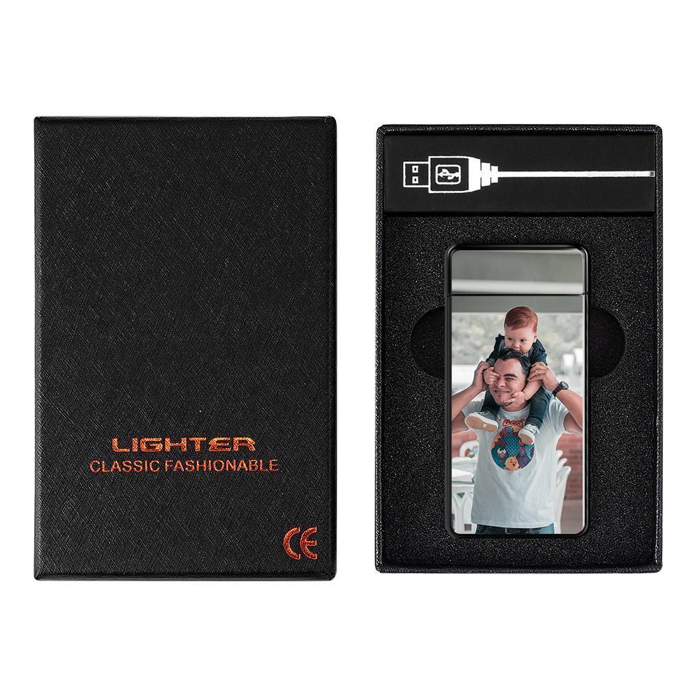 Photo Lighter Custom Photo Engraved Lighter Black For Him