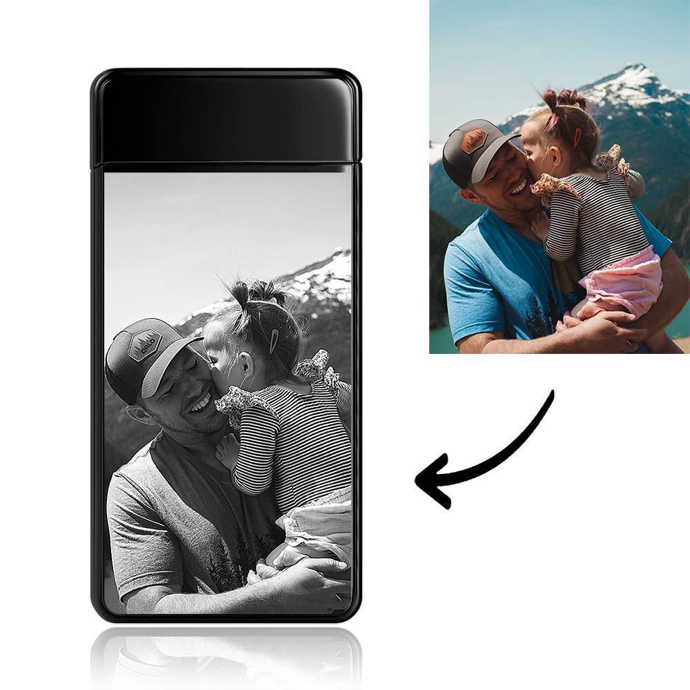 Photo Lighter Custom Photo Engraved Lighter Black Perfect Family