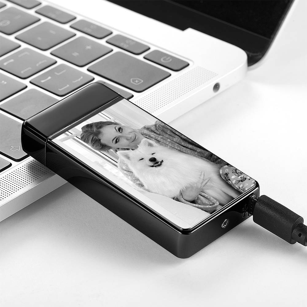 Photo Lighter Custom Photo Engraved Lighter Black Cute Pet