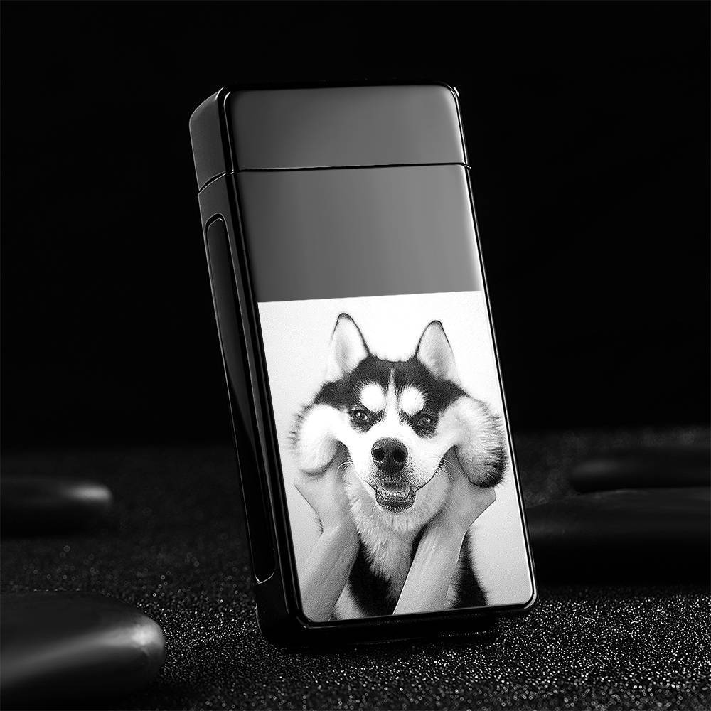 Photo Engraved Lighter Electric Lighter Black