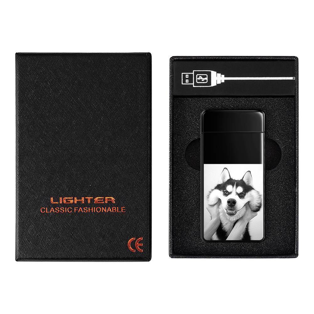 Photo Engraved Lighter Electric Lighter Black