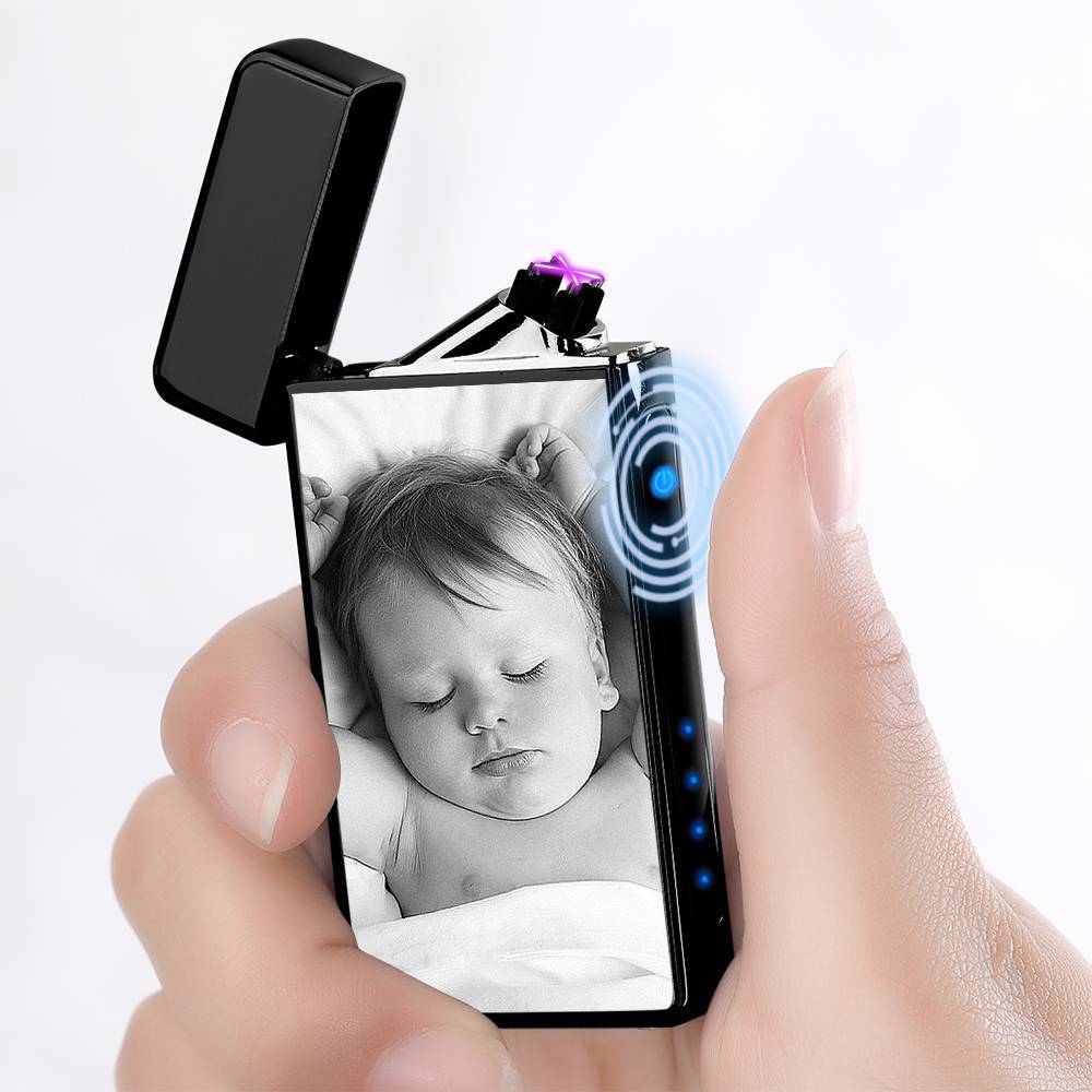 Photo Lighter Custom Photo Engraved Lighter Black Memorial Gift