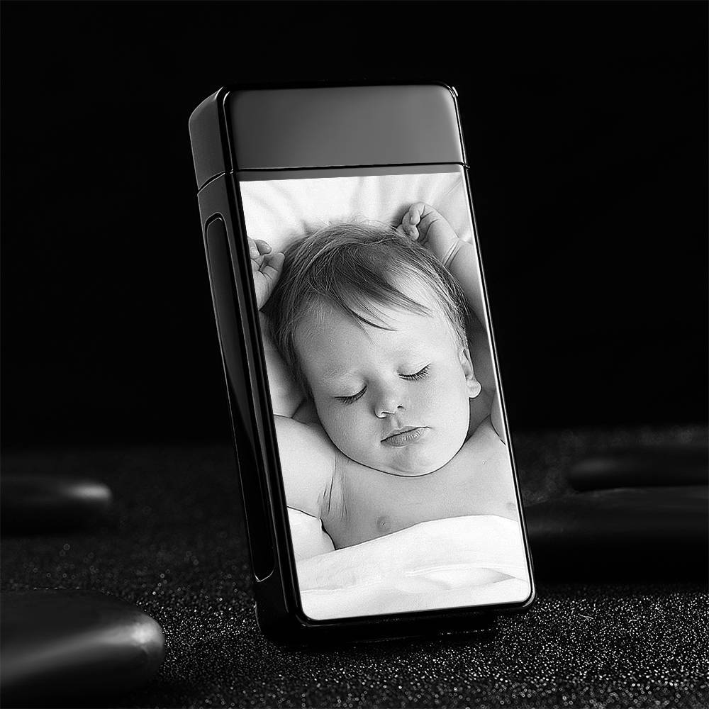 Photo Lighter Custom Photo Engraved Lighter Black Memorial Gift