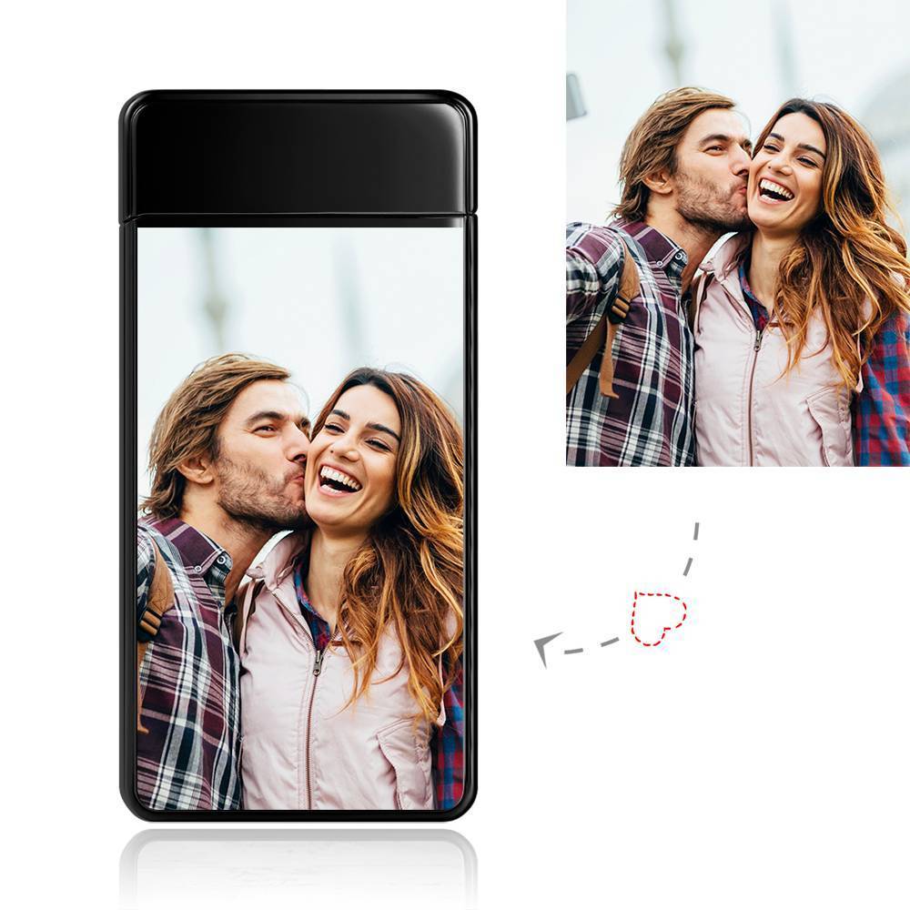 Photo Lighter Custom Photo Engraved Lighter Black Valentine's Gift
