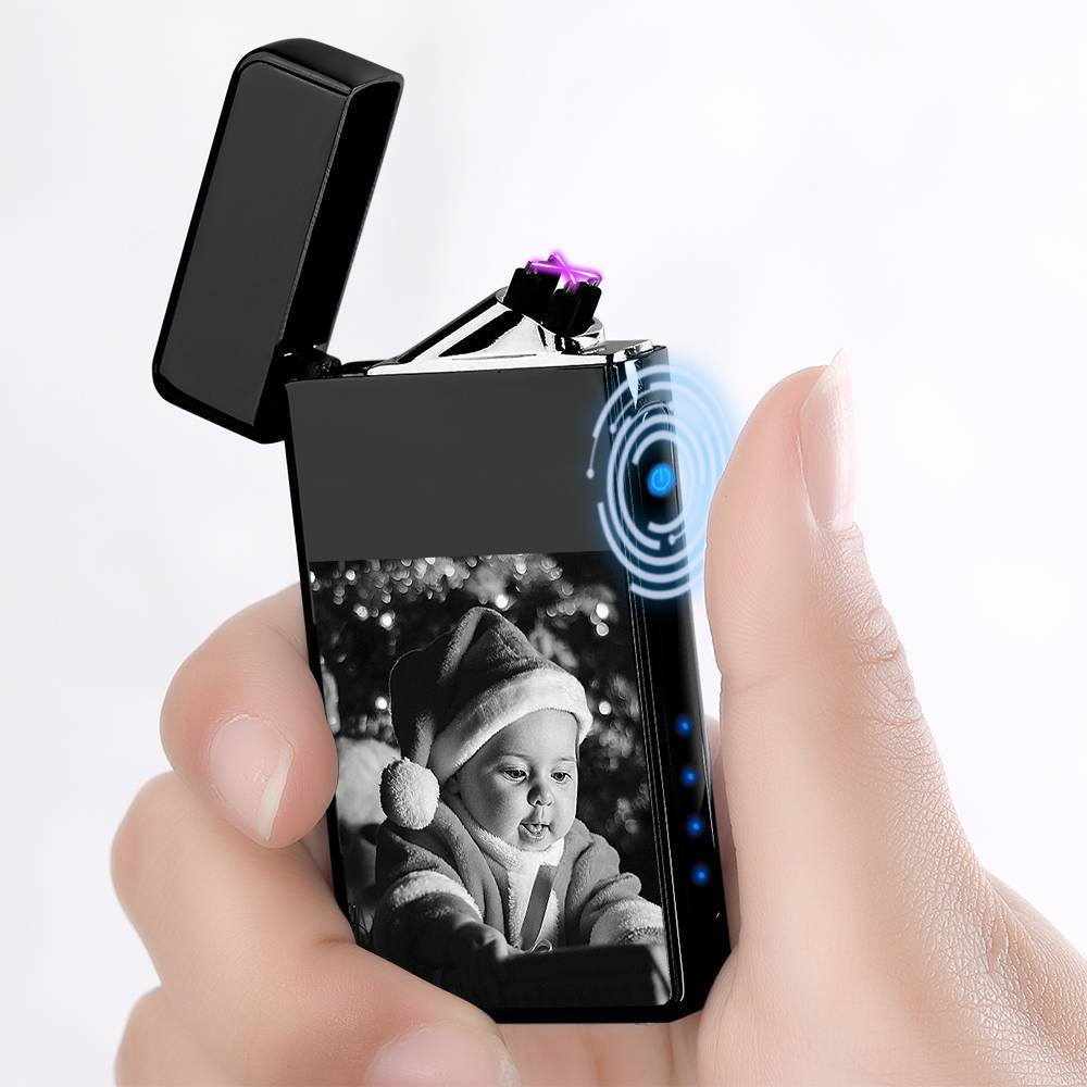 Christmas Gift Photo Lighter Custom Photo Engraved Lighter Black