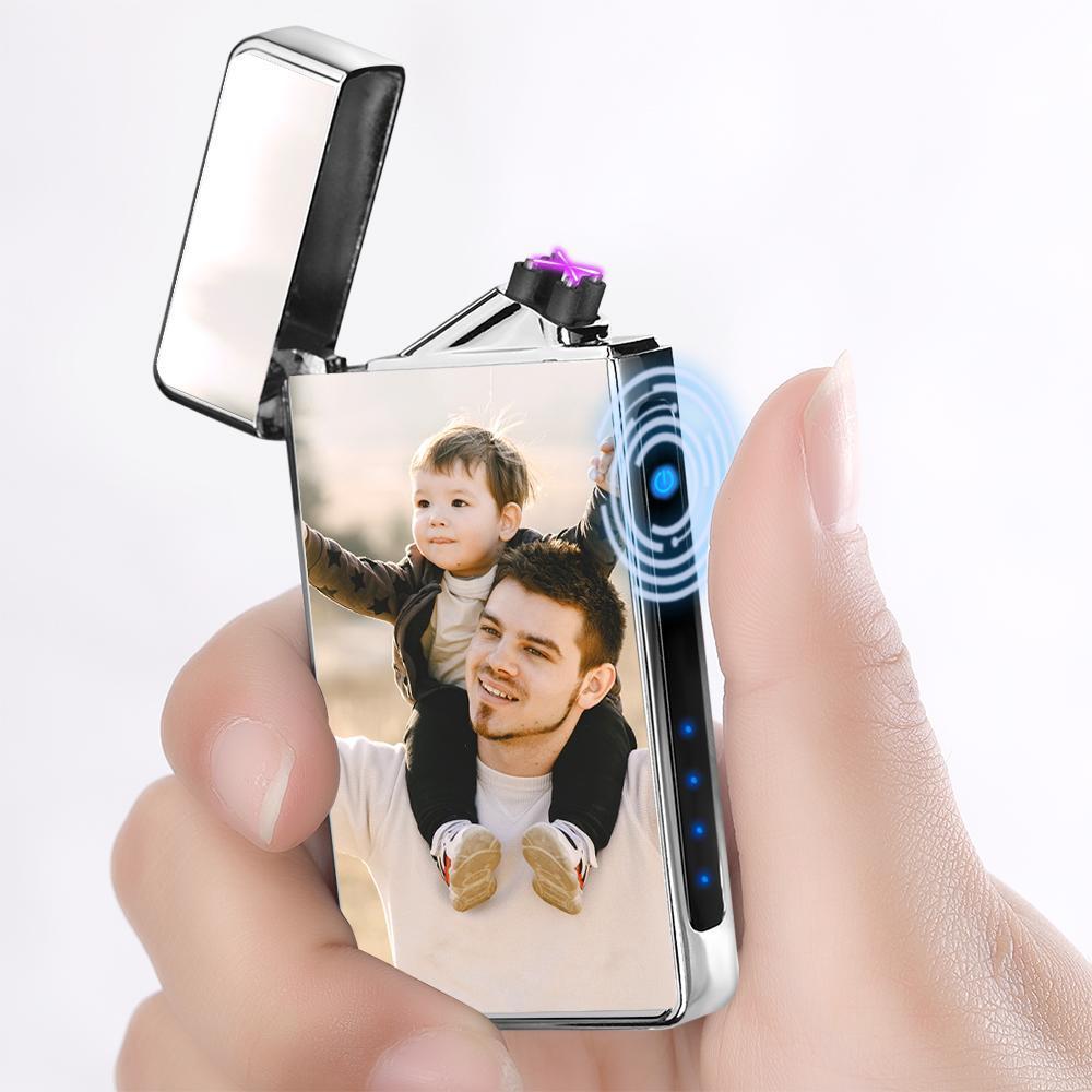 Father S Day Gifts Photo Engraved Lighter Custom Photo Lighter Silver