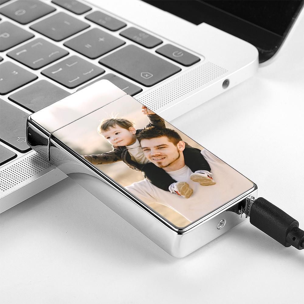 Father S Day Gifts Photo Engraved Lighter Custom Photo Lighter Silver
