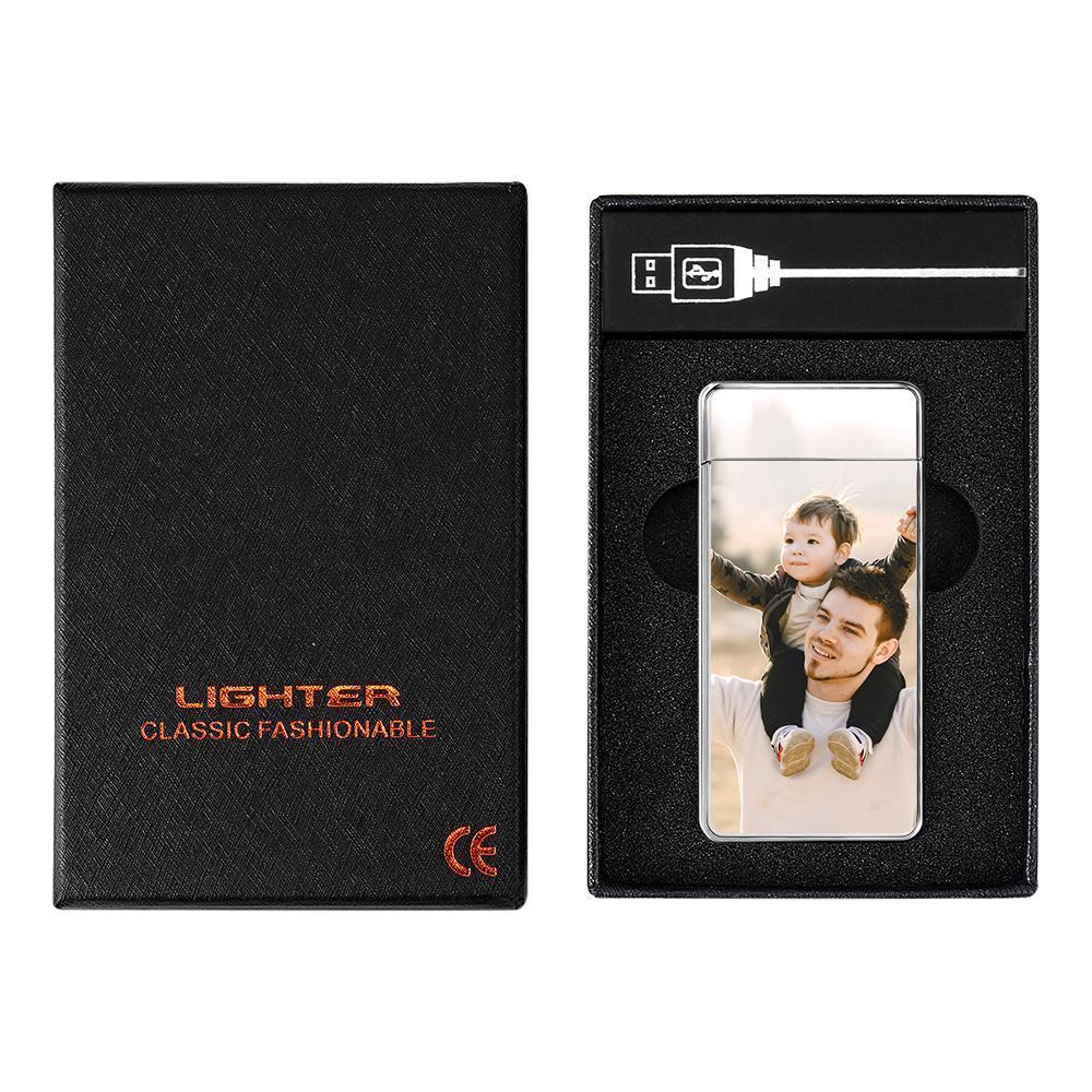 Father S Day Gifts Photo Engraved Lighter Custom Photo Lighter Silver