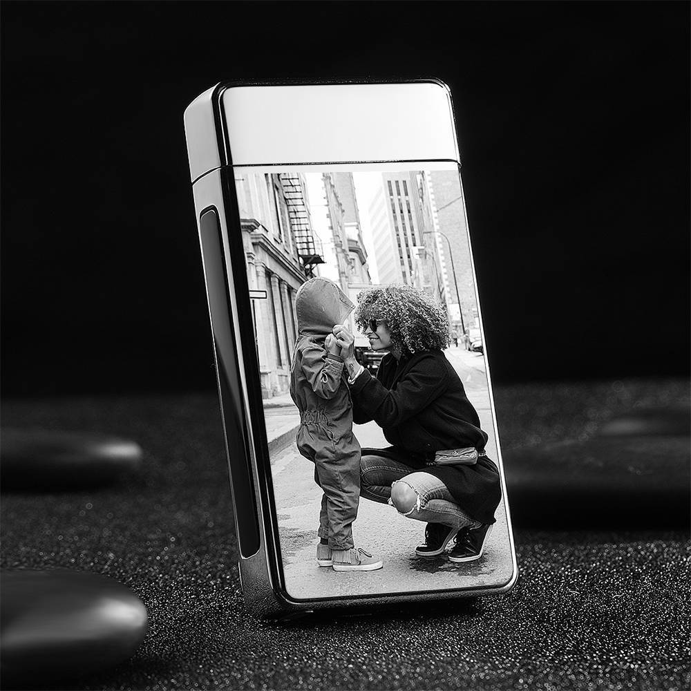 Photo Lighter Custom Photo Engraved Lighter Silver Perfect Family