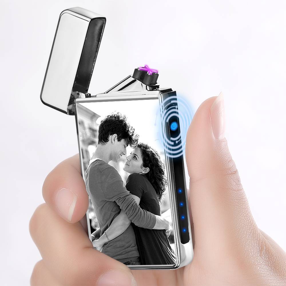 Photo Lighter Custom Photo Engraved Lighter Silver Couple S Gift