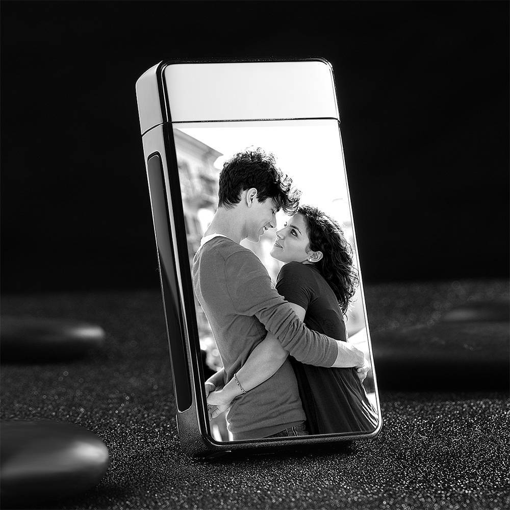 Photo Lighter Custom Photo Engraved Lighter Silver Couple S Gift