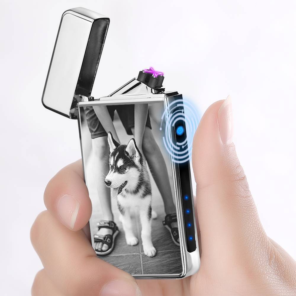 Photo Lighter Custom Photo Engraved Lighter Silver Cute Pet