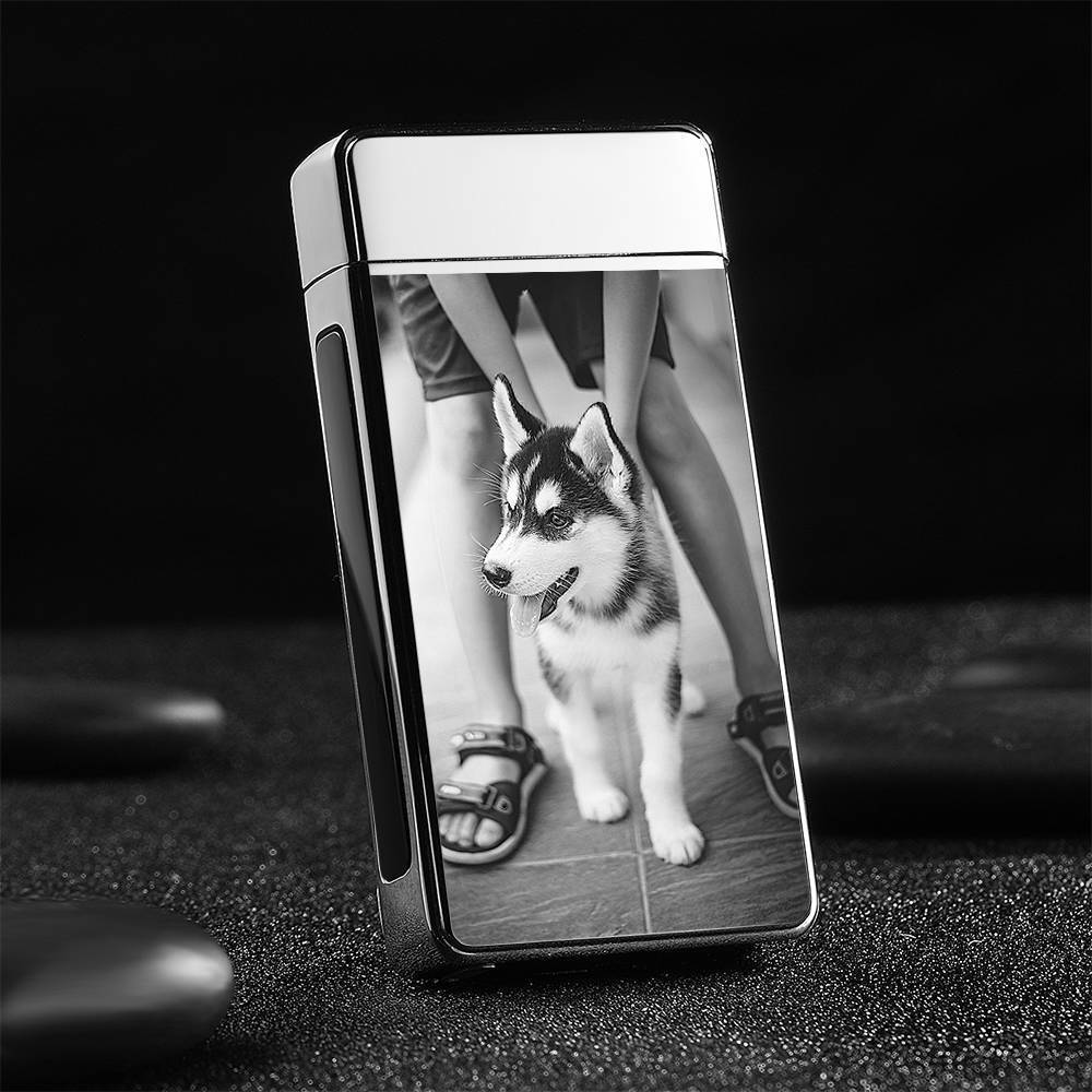 Photo Lighter Custom Photo Engraved Lighter Silver Cute Pet