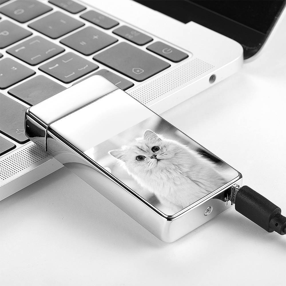 Photo Lighter Electric Lighter Classic Style Silver