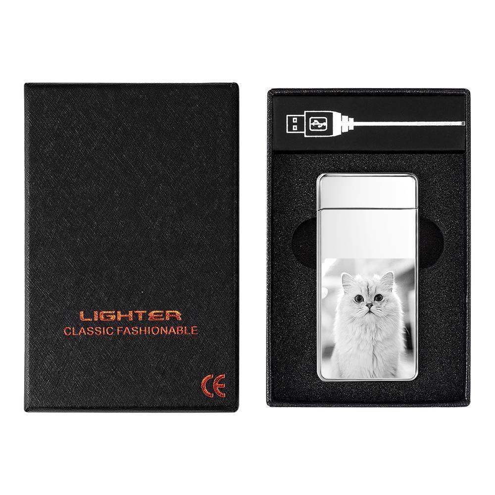Photo Lighter Electric Lighter Classic Style Silver