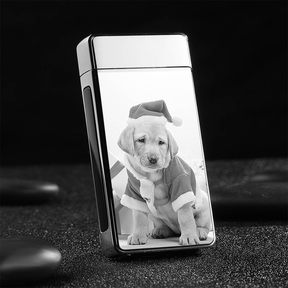 Photo Lighter Custom Photo Engraved Lighter Silver Christmas Gift