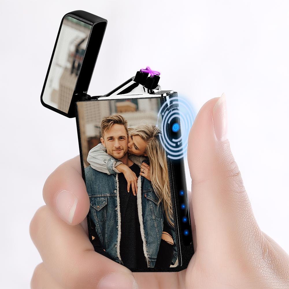 Photo Engraved Lighter Electric Lighter Black Scrub For Him