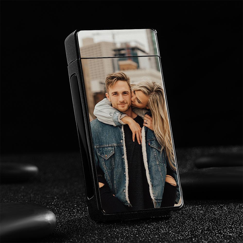 Photo Engraved Lighter Electric Lighter Black Scrub For Him