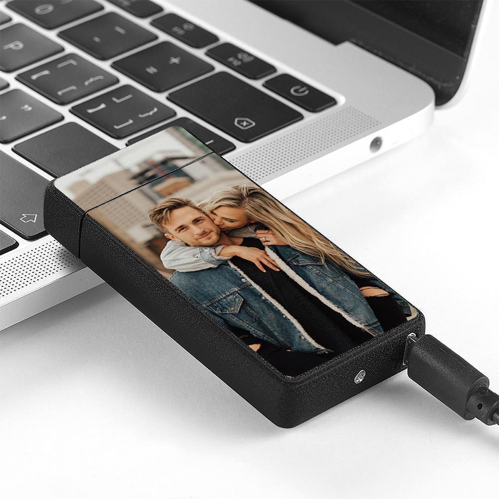 Photo Engraved Lighter Electric Lighter Black Scrub For Him