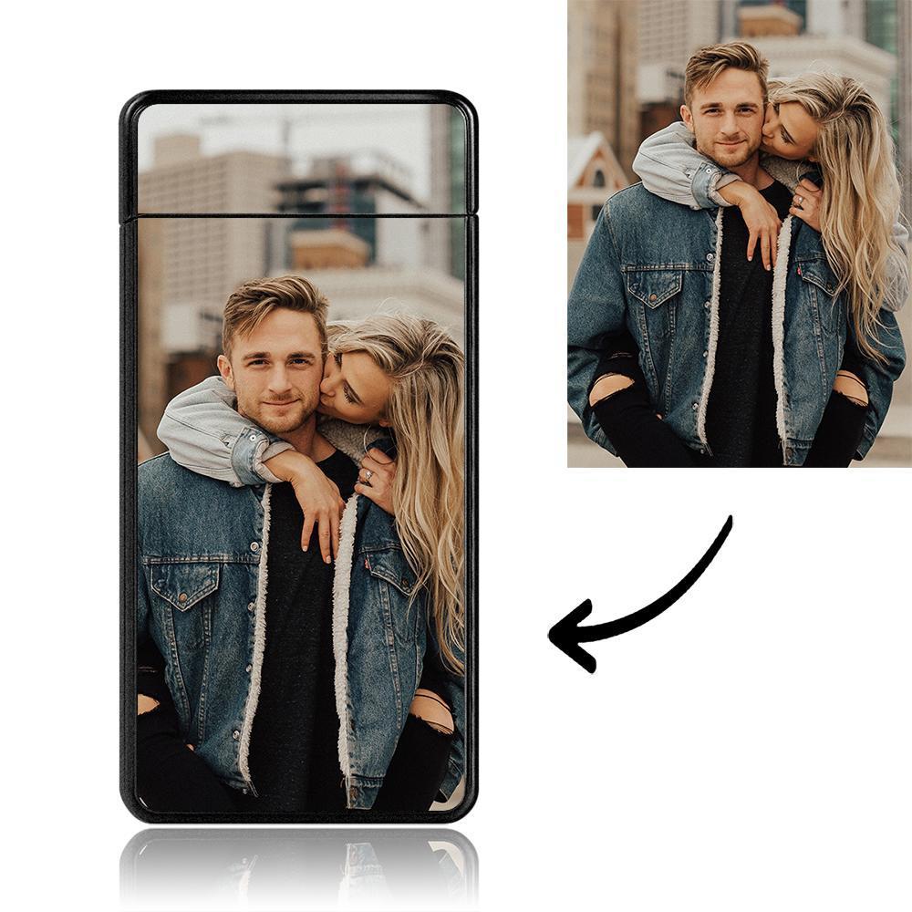 Photo Engraved Lighter Electric Lighter Black Scrub For Him