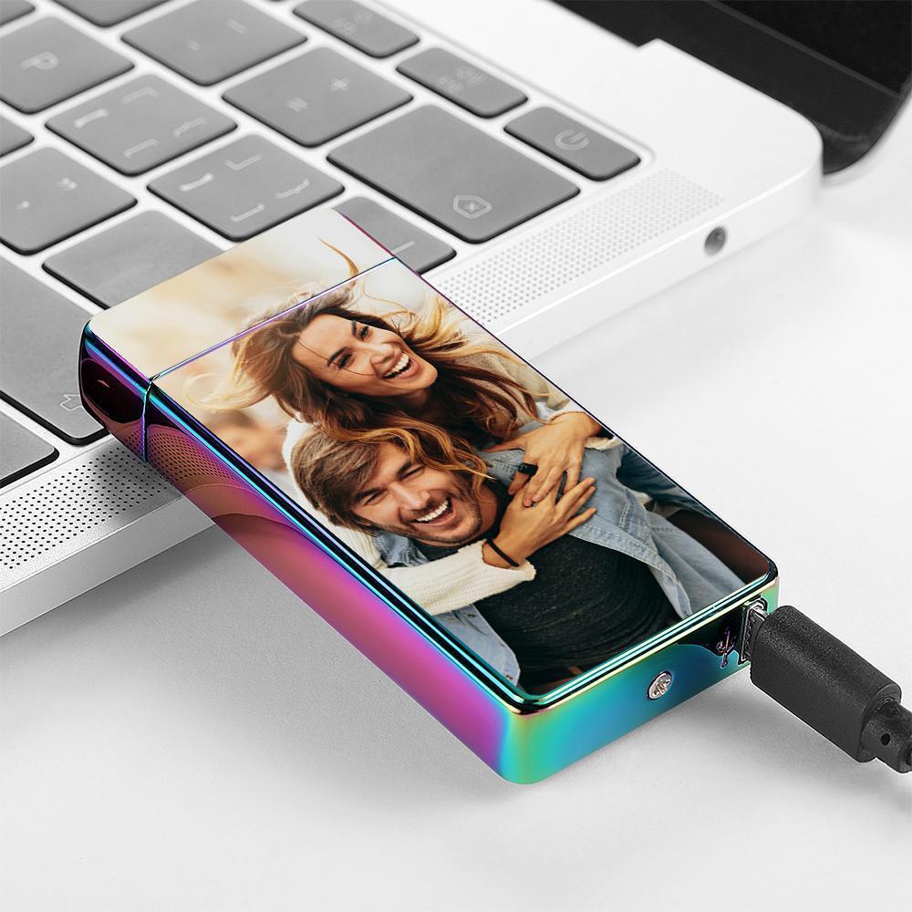 Photo Lighter Custom Photo Engraved Lighter Rainbow Color For Boyfriend