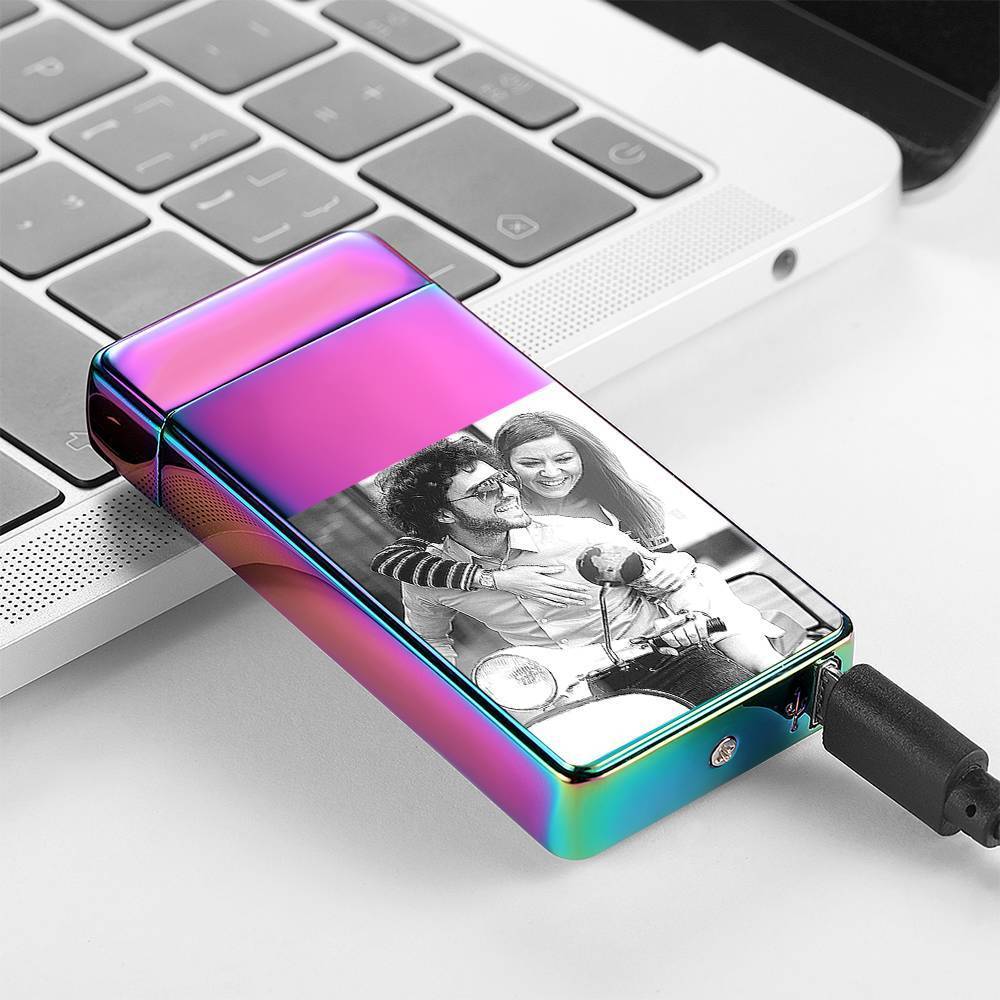 Photo Lighter Electric Lighter Rainbow Color Unique Gift