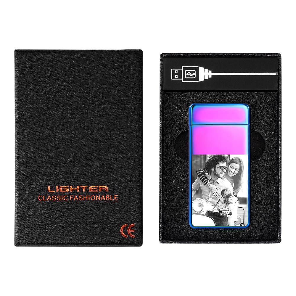 Photo Lighter Electric Lighter Rainbow Color Unique Gift