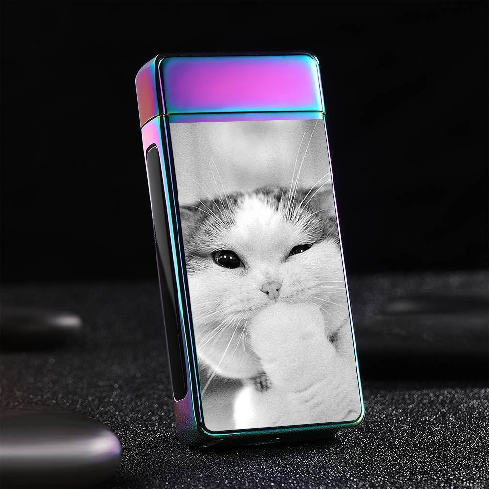 Photo Lighter Custom Photo Engraved Lighter Rainbow Color Cute Pet