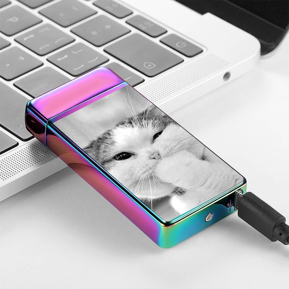 Photo Lighter Custom Photo Engraved Lighter Rainbow Color Cute Pet