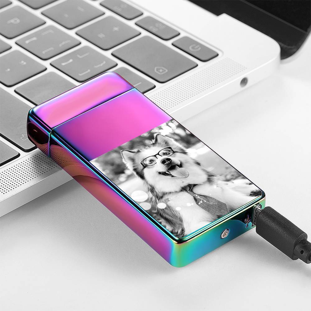 Photo Lighter Electric Lighter Rainbow Color Cute Pet