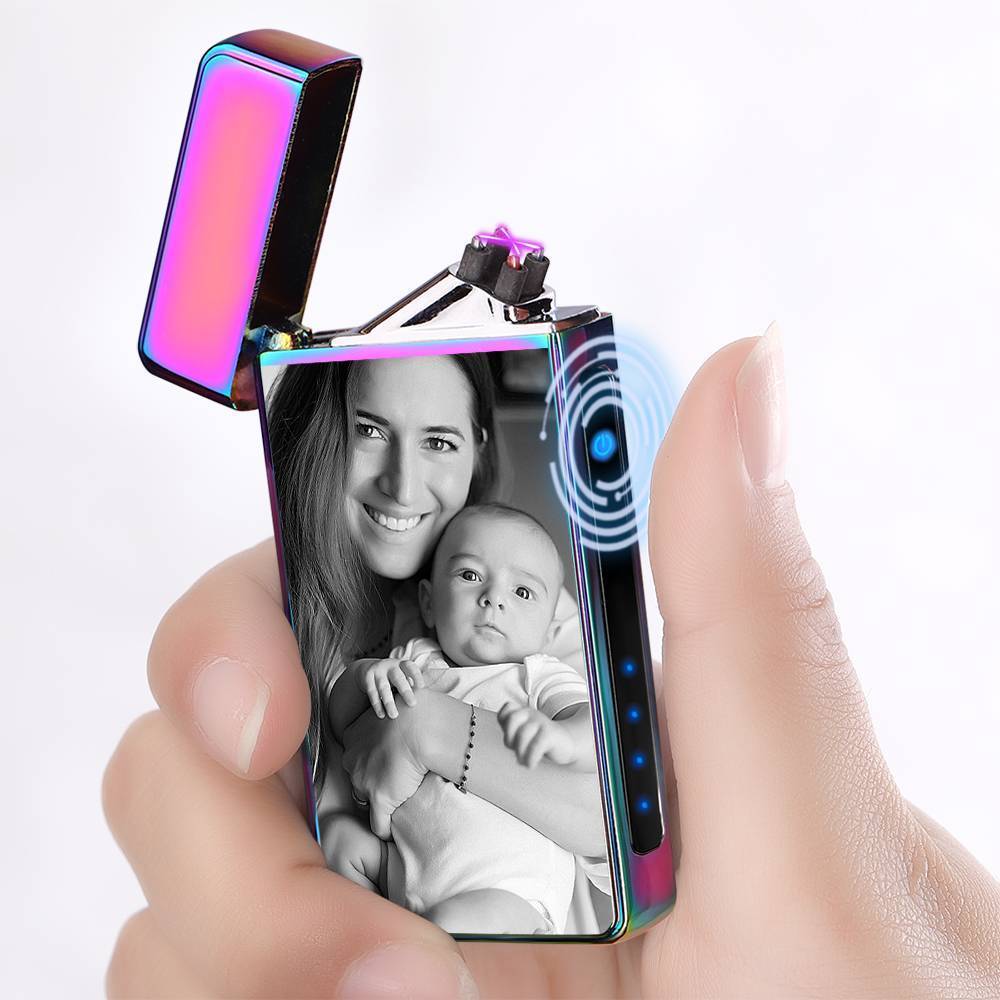 Photo Lighter Custom Photo Engraved Lighter Rainbow Color Keepsake Gift