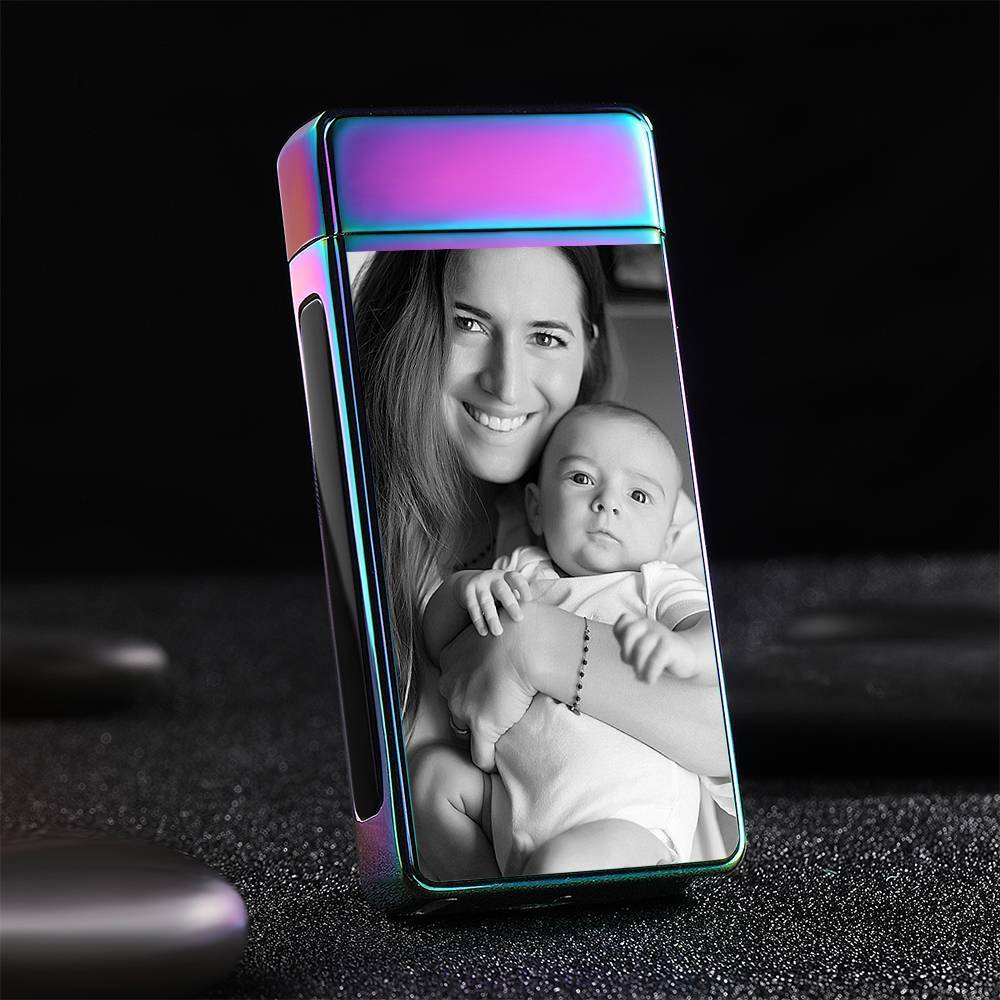 Photo Lighter Custom Photo Engraved Lighter Rainbow Color Keepsake Gift
