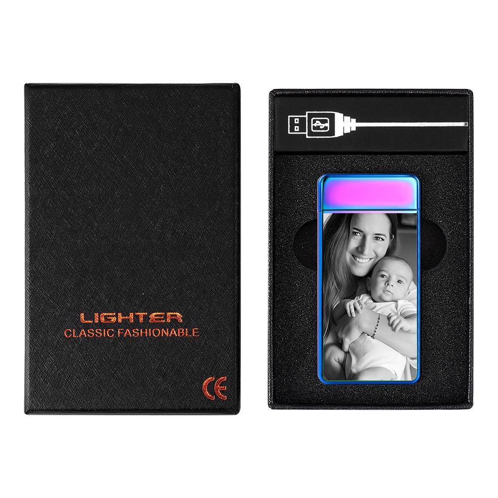 Photo Lighter Custom Photo Engraved Lighter Rainbow Color Keepsake Gift