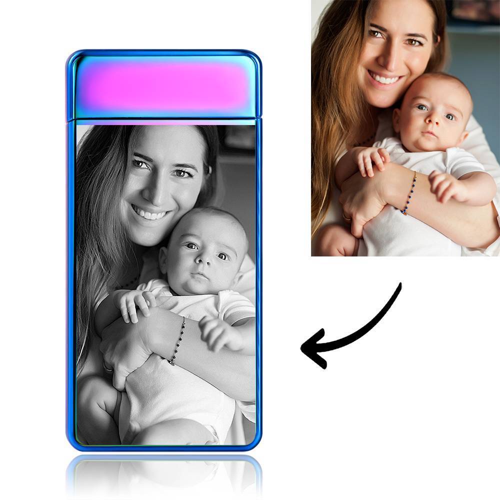 Photo Lighter Custom Photo Engraved Lighter Rainbow Color Keepsake Gift