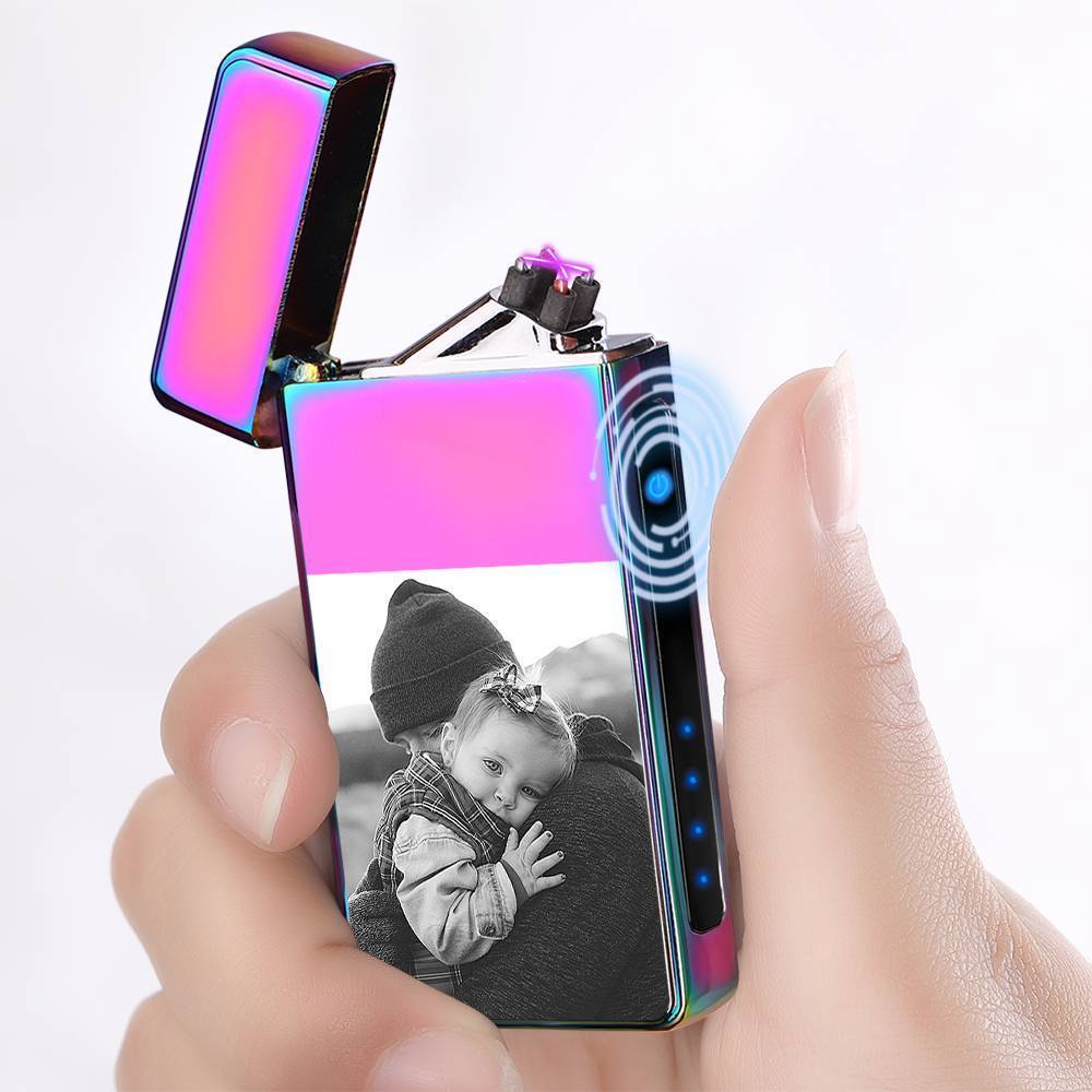 Photo Lighter With Engraving Electric Lighter Rainbow Color